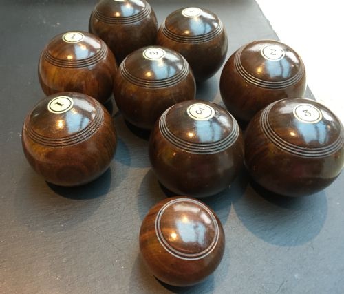A Set of Victorian Mini Carpet Bowls