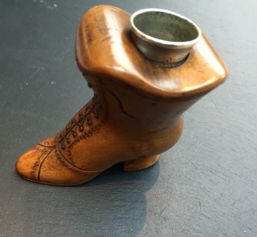 A Victorian Thimble Holder in the Shape of a Boot