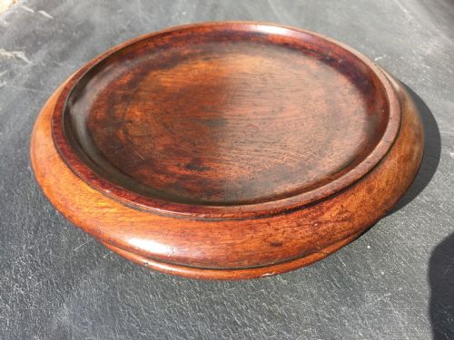A Large Antique Mahogany Wine Coaster with Casters