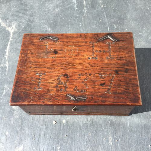 Dated Oak Ditty Box - 1837