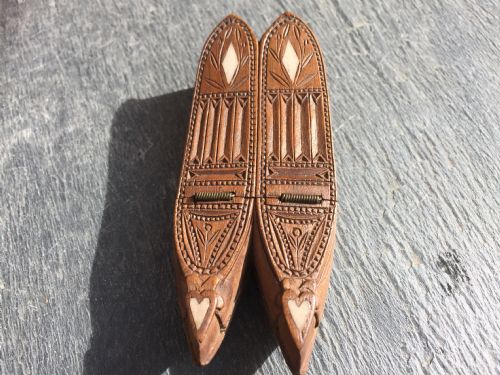 Antique Prisoner of War Double Snuff Shoe Box