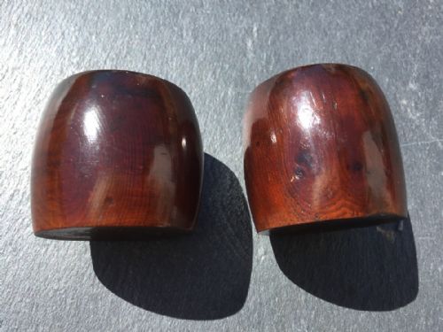 A Pair of  Unusual Early 19th Century Yew Wood Egg Cups,