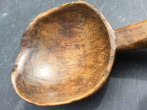 An Antique Treen Sycamore Welsh Ladle
