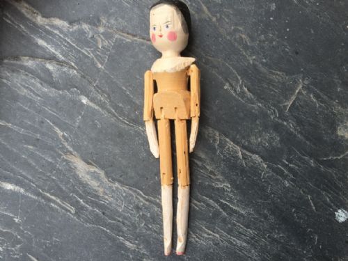 An Antique Wooden  German Peg Doll