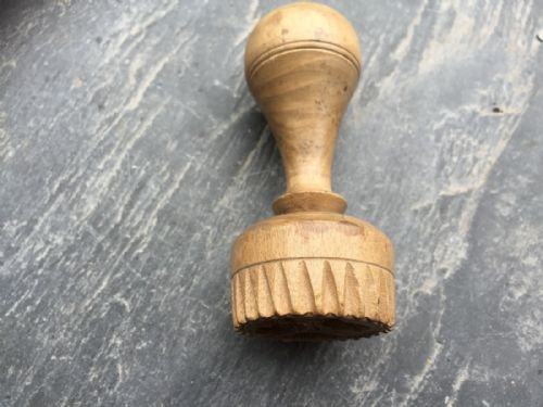 Antique Treen Butter Stamp