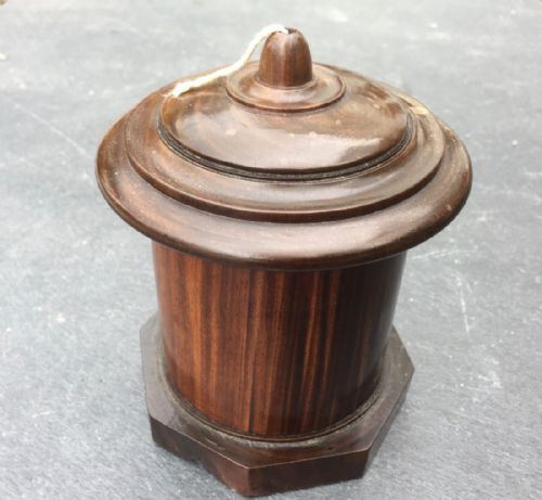 Antique  Treen Lignum Vitae String Box