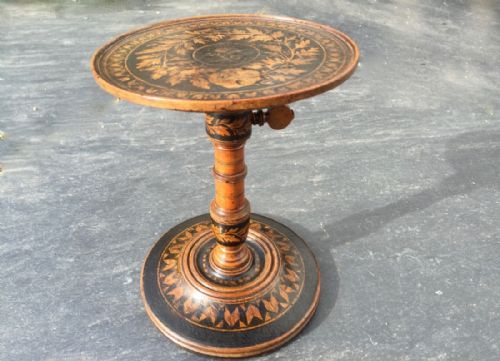A Very Unusual Early 19th Century Painted Candle Stand