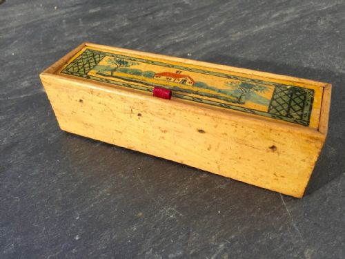 An Early 19th Century Tunbridge Ware Painted Cotton Reel Box