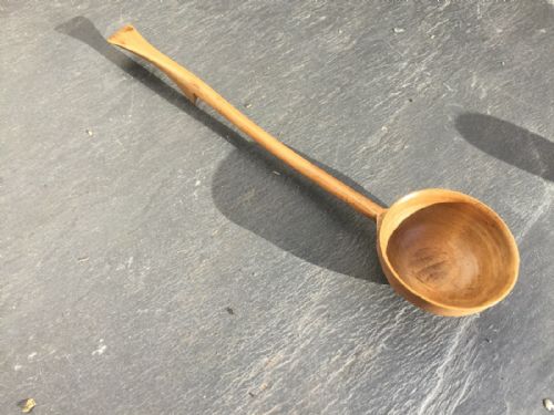 A Good 19th Century Treen One Piece Sycamore Toddy/punch Ladle