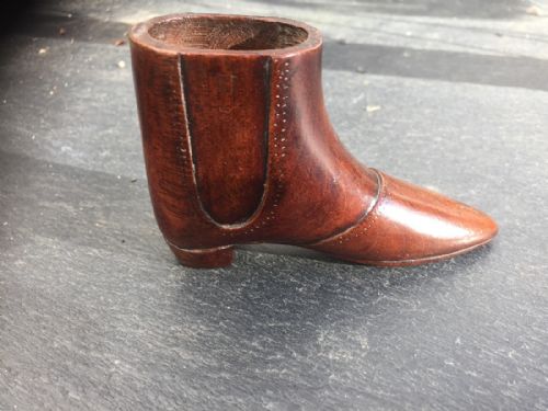 A Lovely Mahogany Treen Open Boot  - For Matches