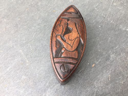 A 19th Century Navette Shaped French Carved Snuff Box