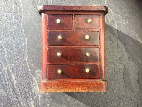 A Small 19th Century Mahogany Mini Chest of Drawers