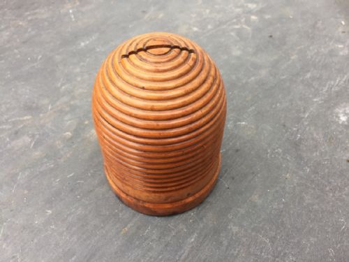 A 19th Century Treen  Money Box - Bee Hive Shape