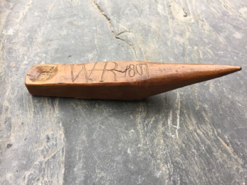A Rare Antique  Treen Pipe or Spoon Rest - Dated 1807