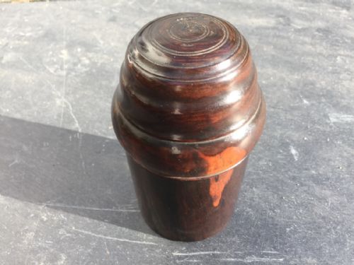 An Unusual 19th Century Treen Bottle Case Turned from Lignum Vitae