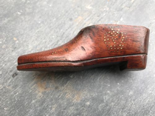 A Mahogany Snuff Shoe Box