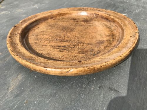 An Antique Treen Sycamore Plate