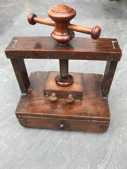 A Very Interesting  Small 19th Century Welsh Oak Printing Press