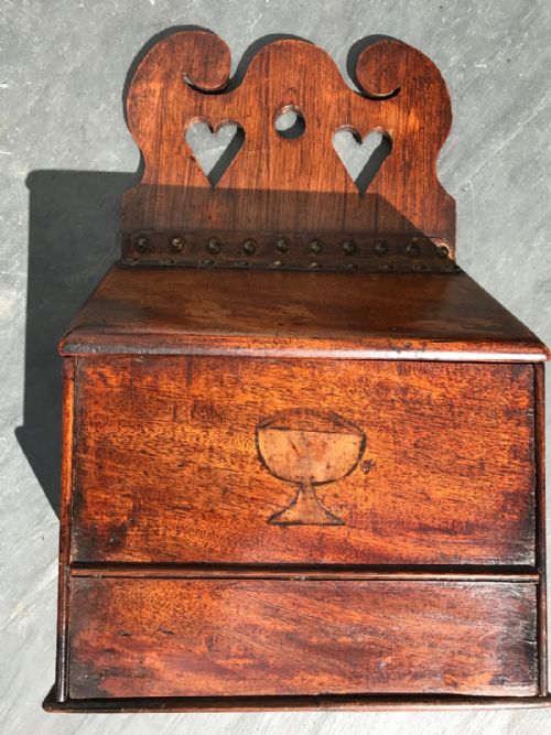 An Unusual Late 18th Century/ Early 19th Century Mahogany and Fruit Wood Salt Box