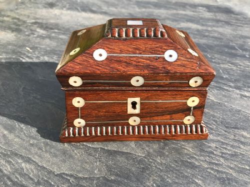 A Rare Size Miniature  Pagoda Shaped Tea Caddy