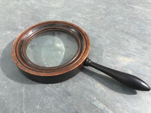 A Large Early 19th Century Mahogany Framed Magnifying Glass
