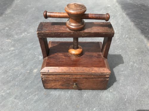 A Small Oak Victorian Press for Small Books, Playing Cards or a Printing Press.
