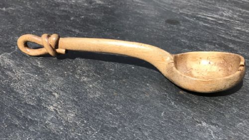 A Rare Sycamore Welsh/english Ladle Carved with a Love Knot - Treen