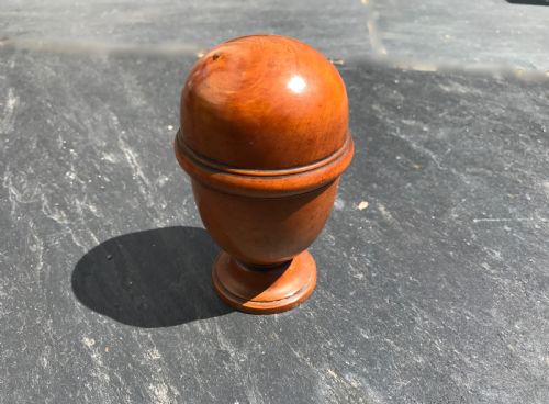 An Unusual Antique Treen Pill Silverer and Rounder