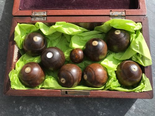 Antique Treen Mini Carpet Bowls