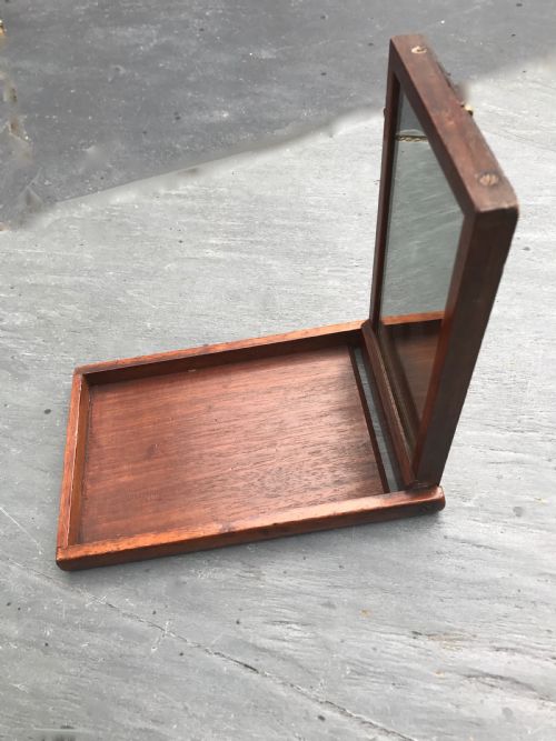 fig 1. Antique Campaign Mirror - Mahogany