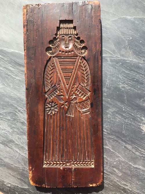 Antique Fruitwood Gingerbread Mould - Double Sided