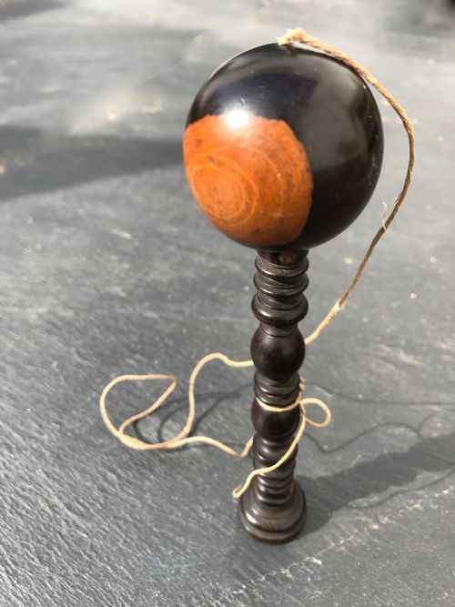 An Antique Treen  Bilboquet/ball and Cup Game - Lignum Vitae