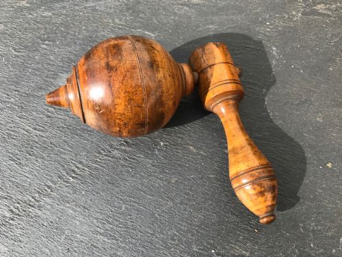 Antique  Treen Victorian Spinning Top Turned from Boxwood.