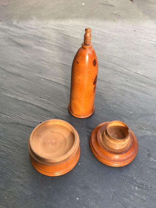 An Unusual 19th Century Treen  Boxwood Travelling Candlestick