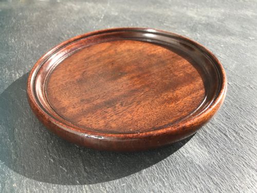 Antique Treen Mahogany  Wine Coaster