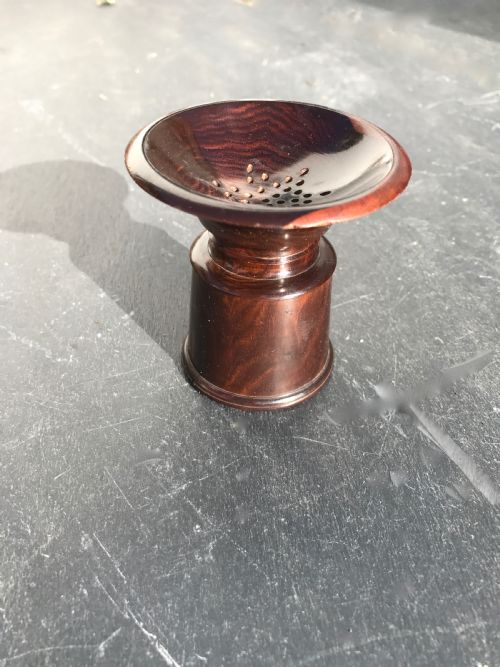 A Very Nice 19th Century Lignum Vitae Pounce Pot