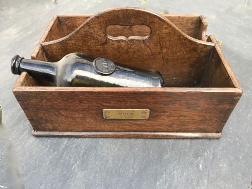 A Georgian Oak Treen Bottle Carrier