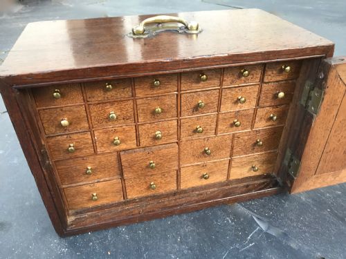 Antique Oak Collectors Cabinet