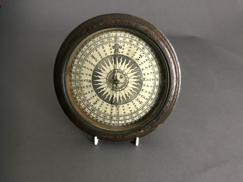 An Unusually Large Treen  19th Century Oak Compass