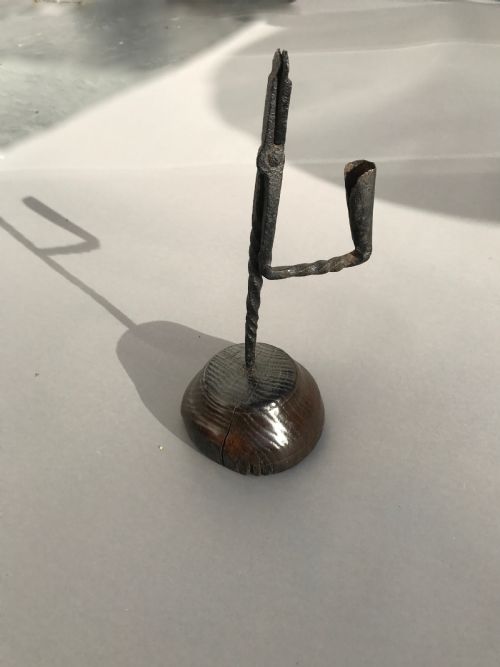 Antique Rushlight - On Its Original Base