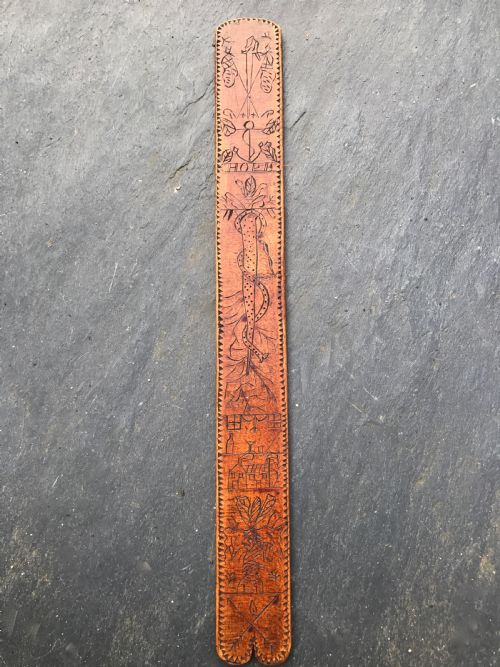 An Interesting 19th Century Treen Stay Busk  - Sailors Piece with 'Hope'