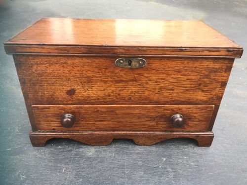 Antique Mini Oak Coffer