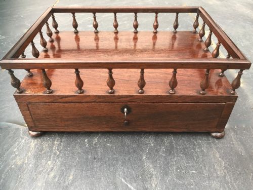 Antique Rosewood Book Carrier & Writing Box