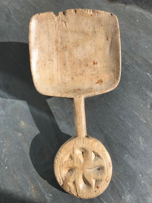 Antique Treen Welsh Spade and Stamp