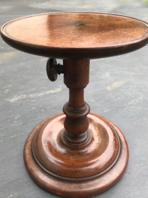 Antique Mahogany Adjustable Candle Stand