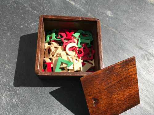 Antique Spelling/alphabet Boxed Set - Child's Teaching Aid
