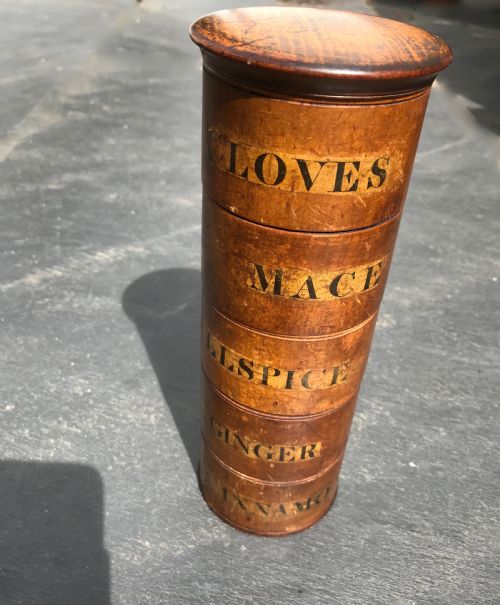 Antique Treen Spice Tower - Five Tier