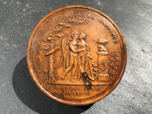 Antique Pressed Wood Snuff Box