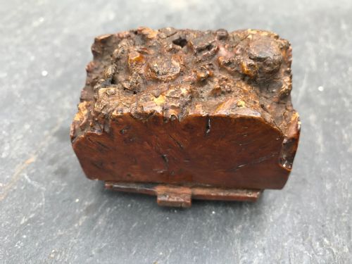 A Georgian Snuff Box - Carved from a Lump of Burl Maple