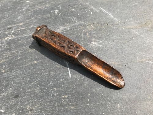 Antique Treen Apple Corer/ Scoop - Dated 1786